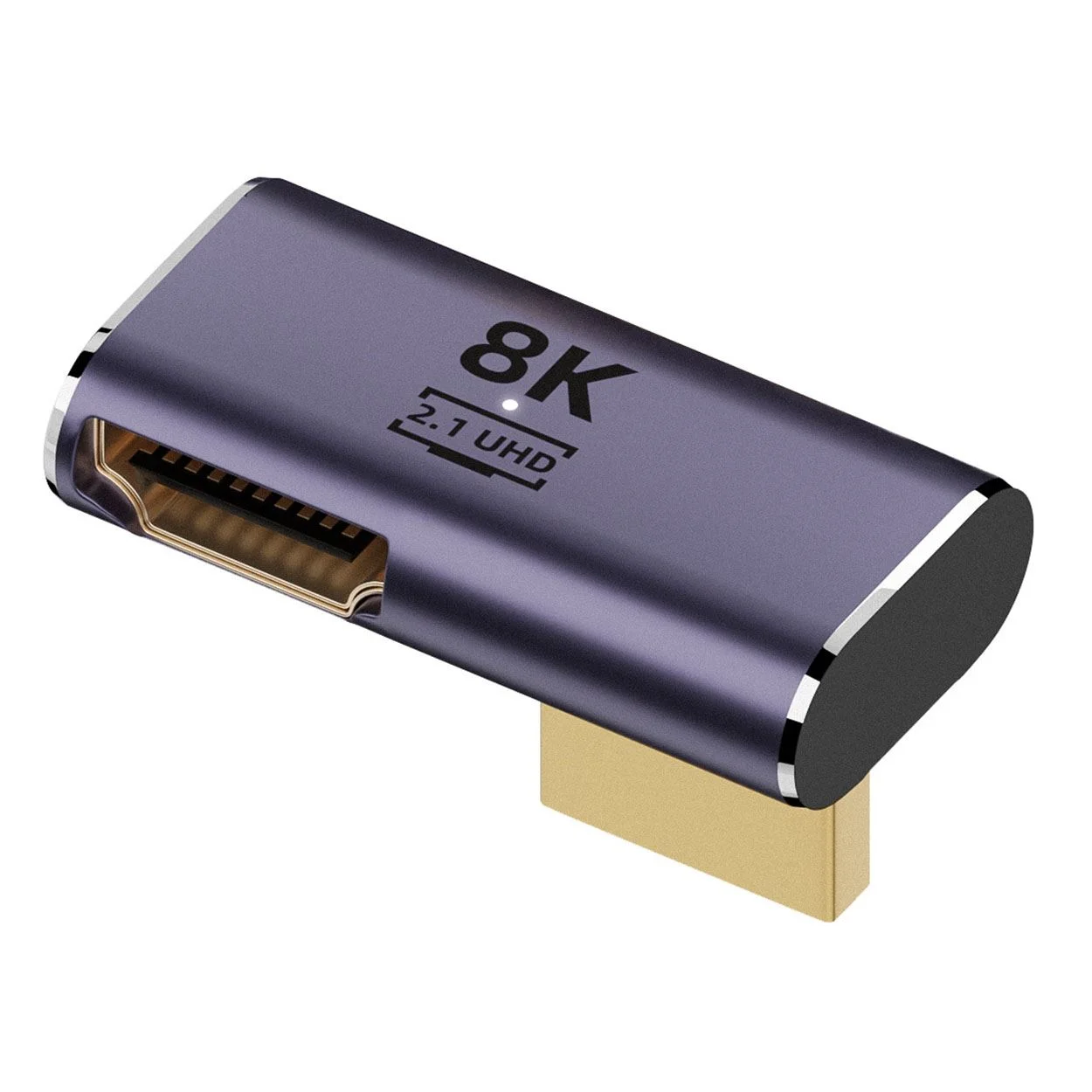 Przejściówka adaptor złącze HDMI 2.1 wtyk - gniazdo kątowe 90 stopni boczny prawy góra 8K 60Hz 4K 120Hz